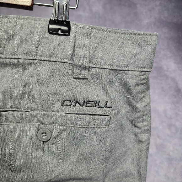 O'Neill Shorts Mens 40 Gray Flat Front Casual Walking Golf Lightweight Polyester - Picture 6 of 11